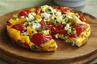Feta and pepper frittata
