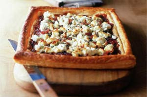 Red onion and feta tart