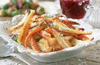 Roast parsnips with parmaesan