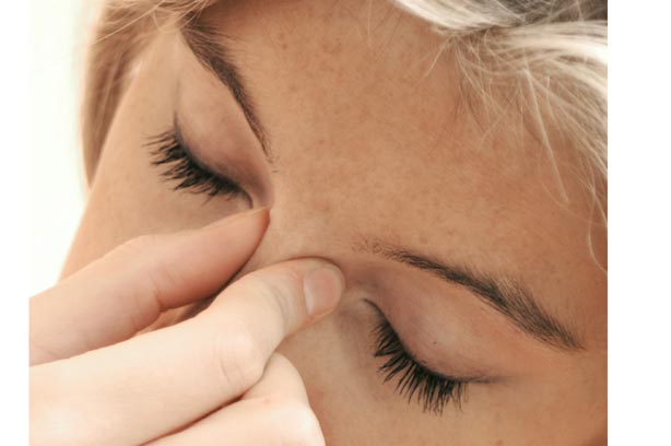 Sinusitis woman headache stress