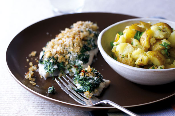 Creamy spin and haddock fish Creamy spin and haddock fish