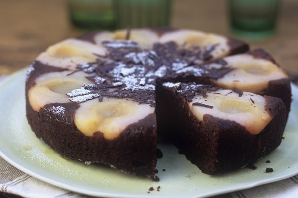 Upside down chocolate pear Upside down chocolate pear