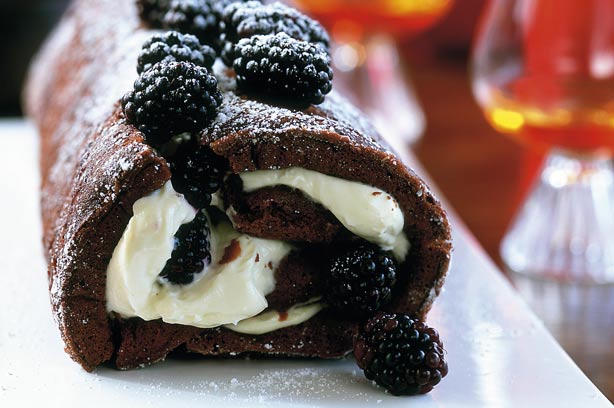 30 Christmas recipes to make in advance - Desserts: Chocolate roulade - goodtoknow