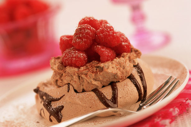 Chocolate Raspberry Pavlovas