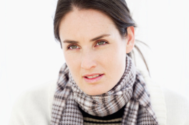 Underactive Thyroid woman scarf cold sore throat
