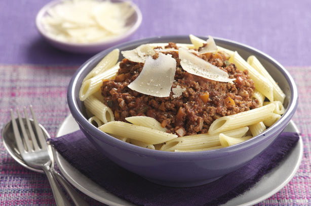 Pasta with vegetarian Bolognese