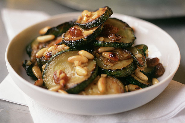 Courgettes with Sultana and Lemon