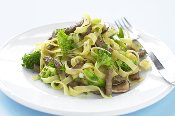 Steak brocolli tagliatelle