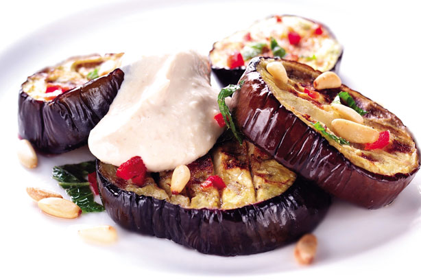 Grilled aubergine