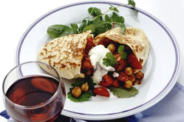 Roast tomato and chickpea salad