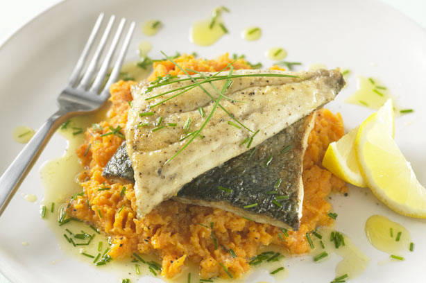 Seared sea bass