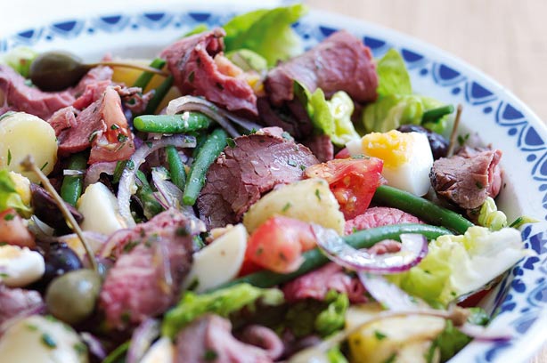 Summer beef nicoise salad