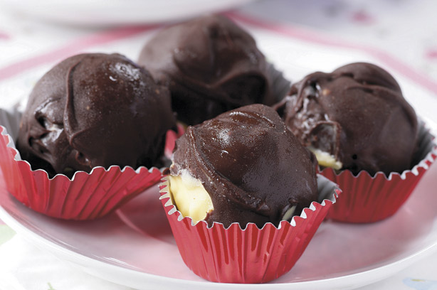 Chocolate covered ice cream balls Chocolate covered ice cream balls