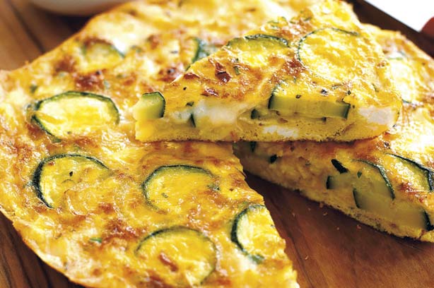 Cheese and courgette frittata