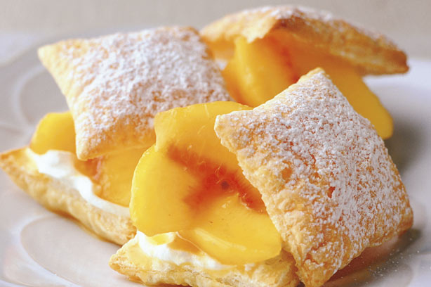 Peach cream squares