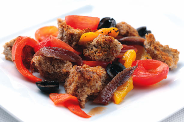 Pepper salad with granary croutons Pepper salad with granary croutons