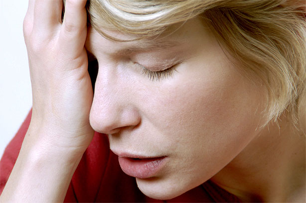 Woman struggling to think Woman struggling to think