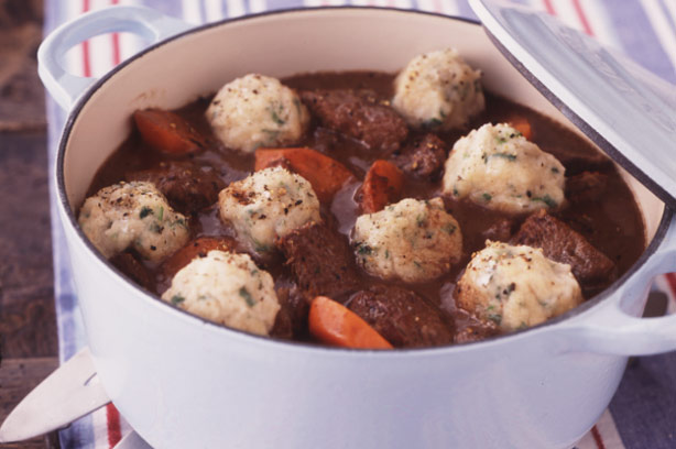 Braised beef with horseradish dumplins