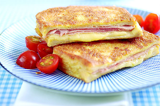 Cheesy ham eggy bread Cheesy ham eggy bread