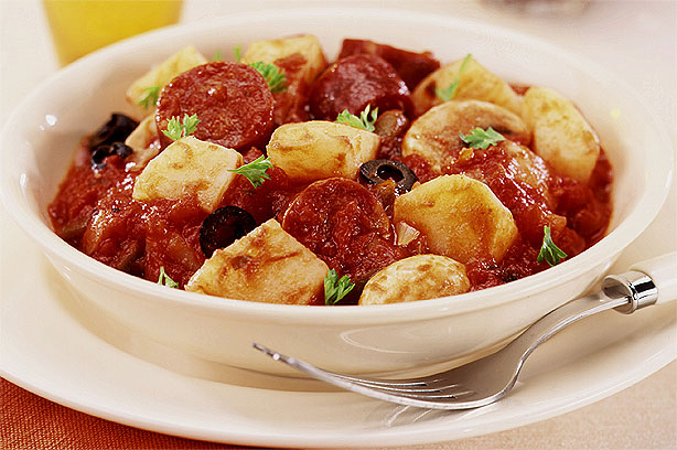 Chorizo and tomato potatoes