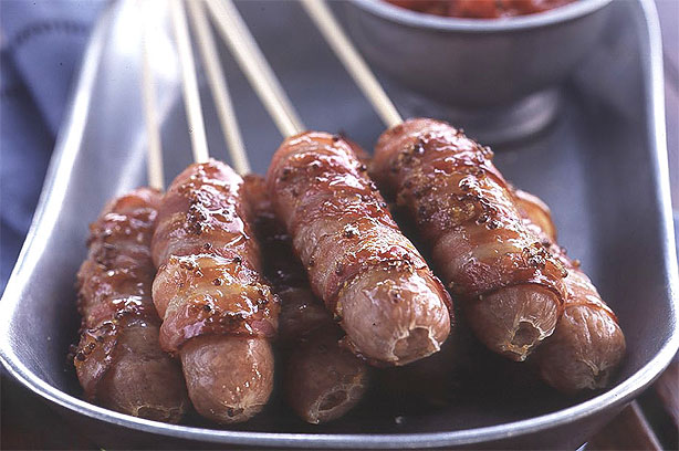 Spicy Sausage and Bacon Broomsticks Spicy Sausage and Bacon Broomsticks