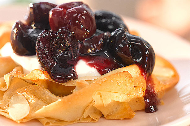 Cherry Filo Tarts