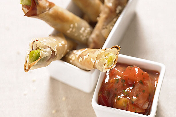 Leek and Parma Ham Cigars