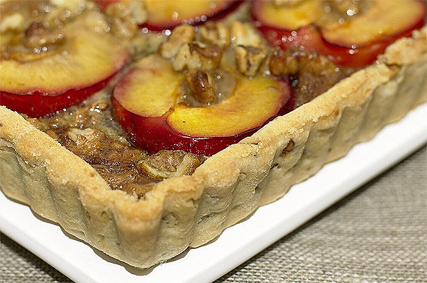 Plum and Walnut Tart