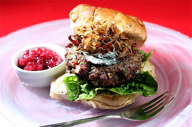 Venison and Shallot Burger