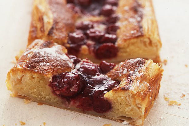 Cherry frangipane slice
