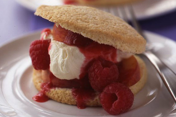 Peach melba shortcakes
