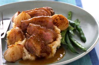 Pan fried duck with sweet and sour sauce-