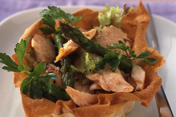 Salmon and Asparagus Filo Tart