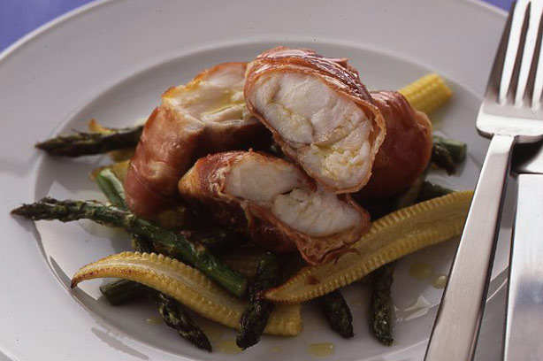 Monkfish with parma ham Monkfish with parma ham
