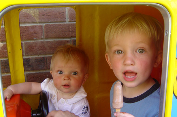 George, 2, and Sophie, 1