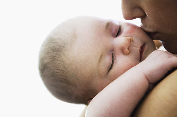 When I bonded with my baby newborn cuddle sleeping kiss