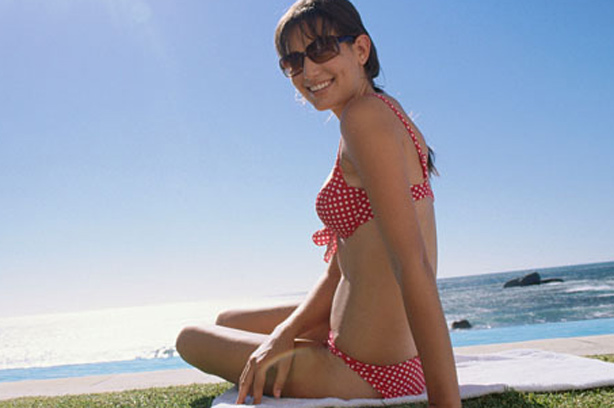 Bikini woman beach happy holiday