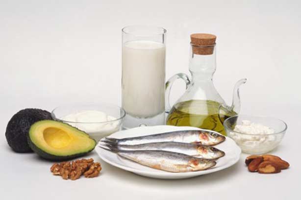 olive oil, mackerel, avocado, nuts and milk olive oil, mackerel, avocado, nuts and milk