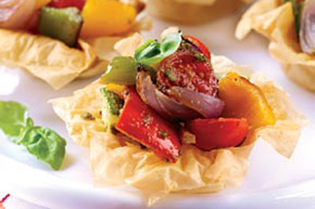 Mediterranean filo tarts