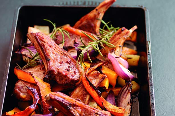 Roast lamb cutlets with pumpkin Roast lamb cutlets with pumpkin