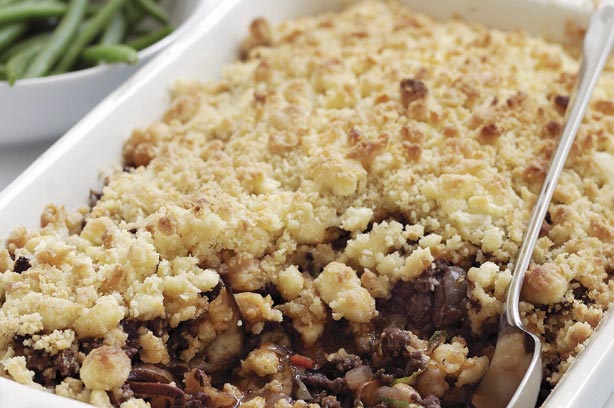 Spiced lamb and chickpea bake with Cheshire crumble Spiced lamb and chickpea bake with Cheshire crumble