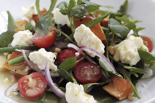 Cheshire cheese and roasted pumpkin salad