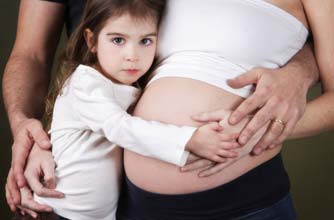 Toddler with pregnant mum