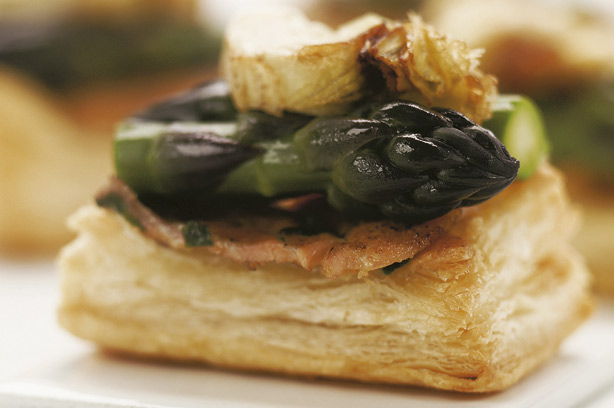 Salmon and asparagus tart