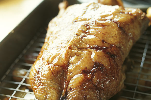 Slow-roast duck turnips