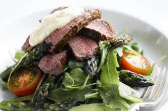Griddled asparagus and fillet steak salad Griddled asparagus and fillet steak salad