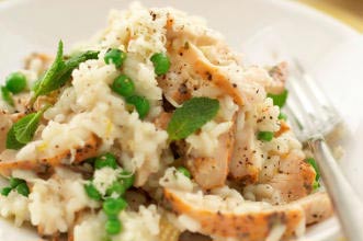 Lemon chicken and pea risotto Lemon chicken and pea risotto