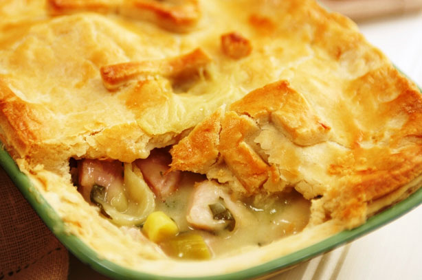 Chicken or Turkey and ham pie