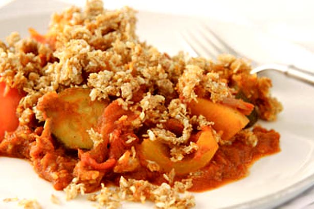 Tana Ramsay's Morrocan vegetable crumble Tana Ramsay's Morrocan vegetable crumble