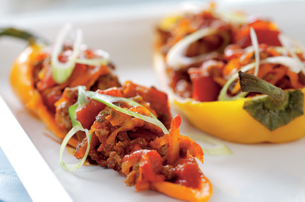 Light and low baked peppers